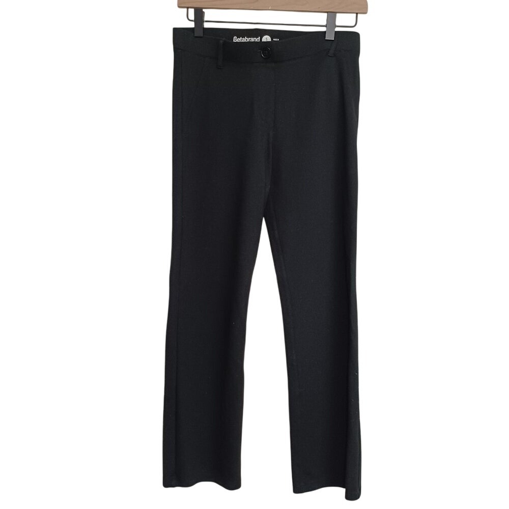 Betabrand Dress Pants Womens‎ Sm Petite Classic Black Straight Leg Yoga Comfort